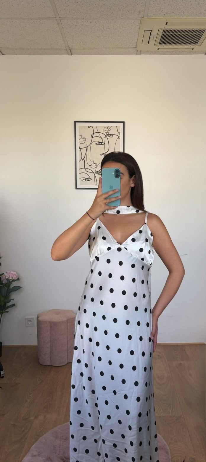 Robe à pois blanche