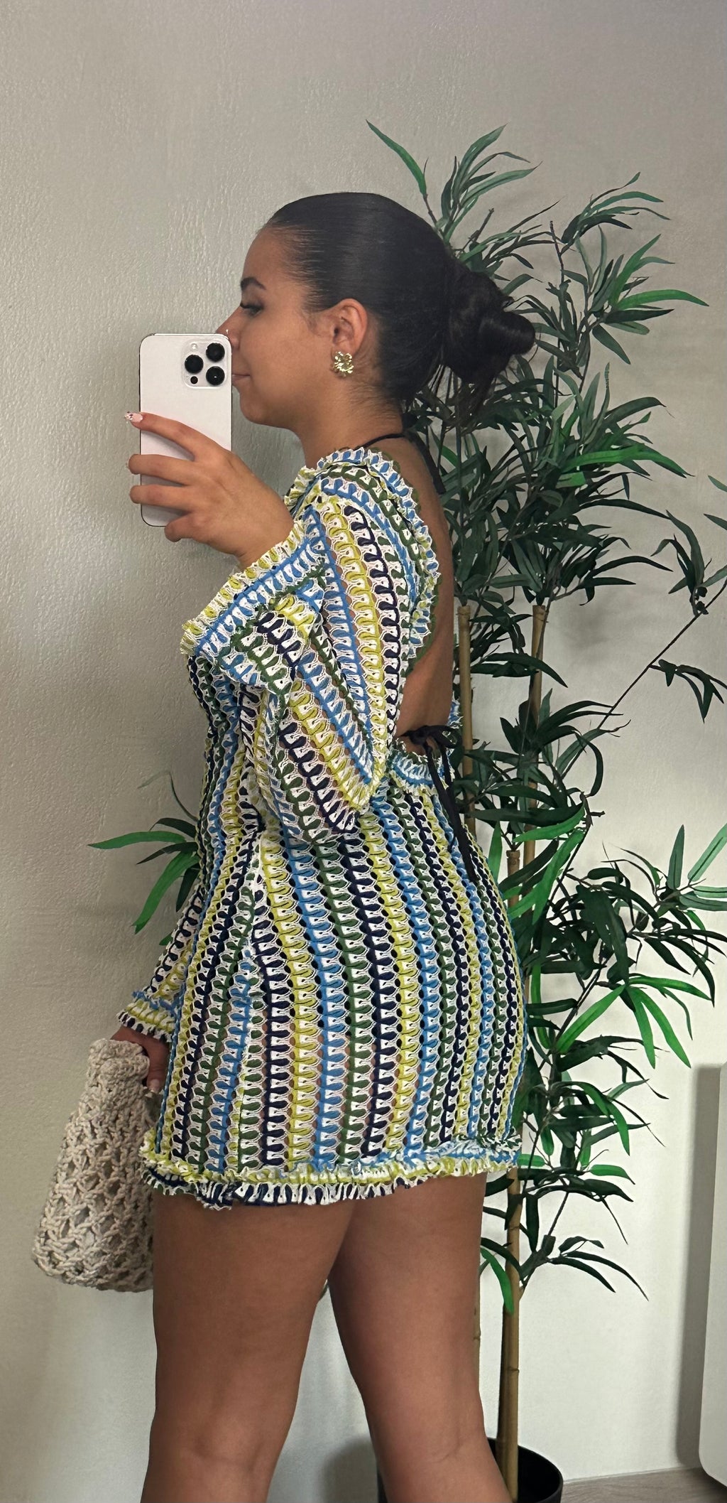 Robe crochet bleu
