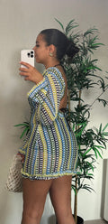 Robe crochet bleu